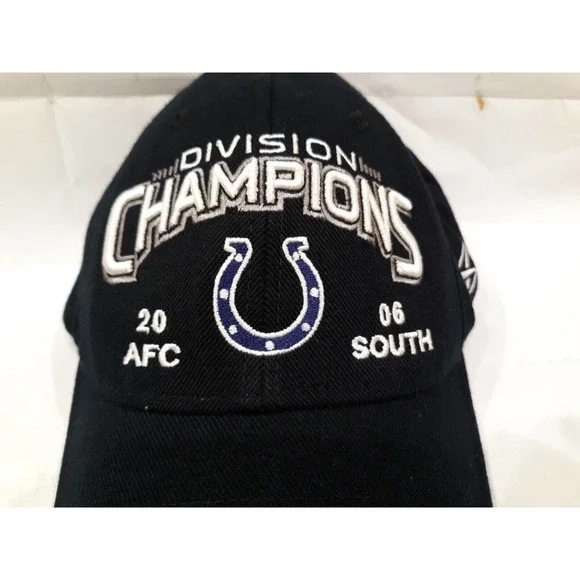 Reebok Indianapolis Colts 2006 AFC South Division Champions Strapback Hat NFL - Picture 2 of 10